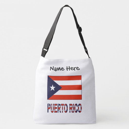 プエルトリコとプエルトの国旗あなたの名前 クロスボディバッグ (裏面)