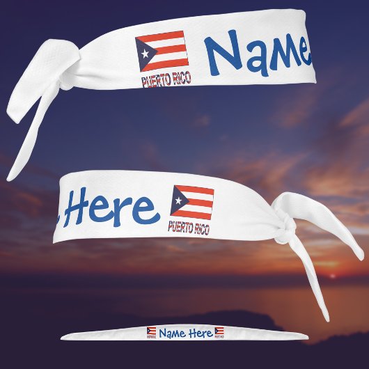 プエルトリコとプエルトの国旗の青のパーソナライズ タイヘッドバンド