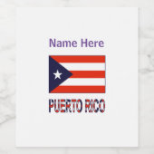 プエルトリコとプエルトリコ国旗のカスタマイズラベル ワインラベル (シングルラベル)
