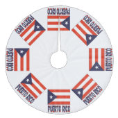 プエルトリコとプエルト国旗 フリース ツリースカート (正面)