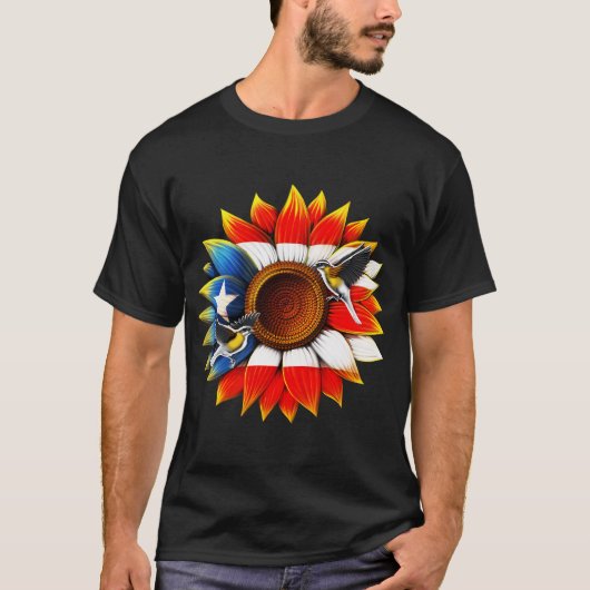 プエルトリコのひまわり Tシャツ (正面)