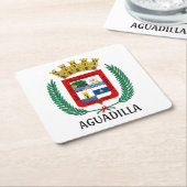 プエルトリコのアグアディラの紋章 スクエアペーパーコースター (アングル)