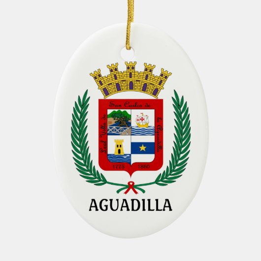プエルトリコのアグアディラの紋章 セラミックオーナメント (正面)