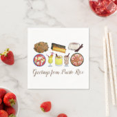 プエルトリコのキャリービーンアイランドフーズからの挨拶 スタンダードカクテルナプキン (インサイチュ)