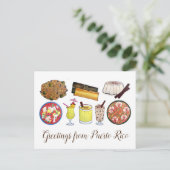 プエルトリコのキャリービーンアイランドフーズからの挨拶 ポストカード (スタンド正面)