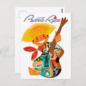 プエルトリコのギターを持つ人 ポストカード (正面/裏面)