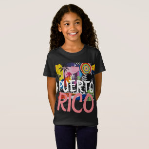 プエルトリコのクールな落書きの壁のワイシャツ、女の子 Tシャツ