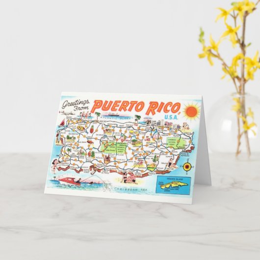 プエルトリコのグリーティングカード カード (黄色い花)