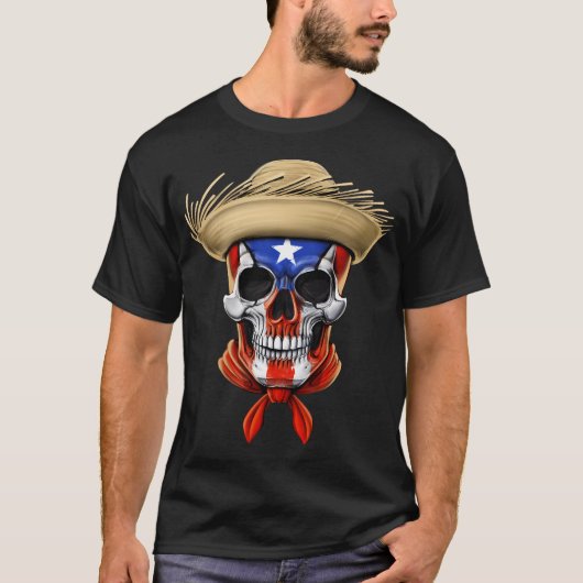 プエルトリコのドクロ Tシャツ (正面)