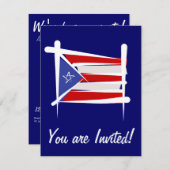 プエルトリコのブラシの旗 招待状 (正面/裏面)