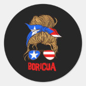 プエルトリコのプエルトリカ国旗のためのボリグア ラウンドシール (正面)