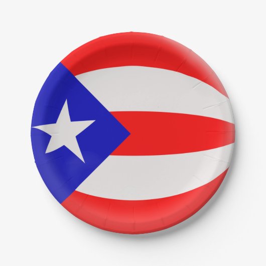 プエルトリコのプエルトリコ人の旗 ペーパープレート (正面)