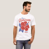 プエルトリコのボリクアのルーツとハイビスカスの花 Tシャツ (正面フル)