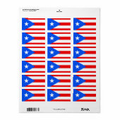 プエルトリコのラベルの旗 ラベル (フルシート)