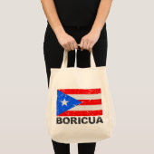 プエルトリコのヴィンテージの旗Boricua トートバッグ (正面(商品))