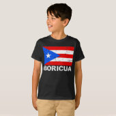 プエルトリコのヴィンテージの旗Boricua Tシャツ (正面フル)
