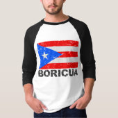 プエルトリコのヴィンテージの旗Boricua Tシャツ (正面)