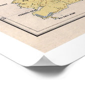 プエルトリコの作物地図1899 ポスター (角)