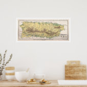 プエルトリコの作物地図1899 ポスター (キッチン)