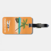 プエルトリコの図解入りの、写真付きの地図の旅行ポスター。 ラゲッジタグ (裏面横)