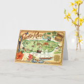 プエルトリコの図解入りの、写真付きの地図 カード (黄色い花)