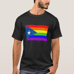 プエルトリコの国の陽気で誇りを持ったな虹の旗 Tシャツ