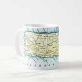 プエルトリコの地図のマグ コーヒーマグカップ (正面左)