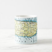 プエルトリコの地図のマグ コーヒーマグカップ (中央)