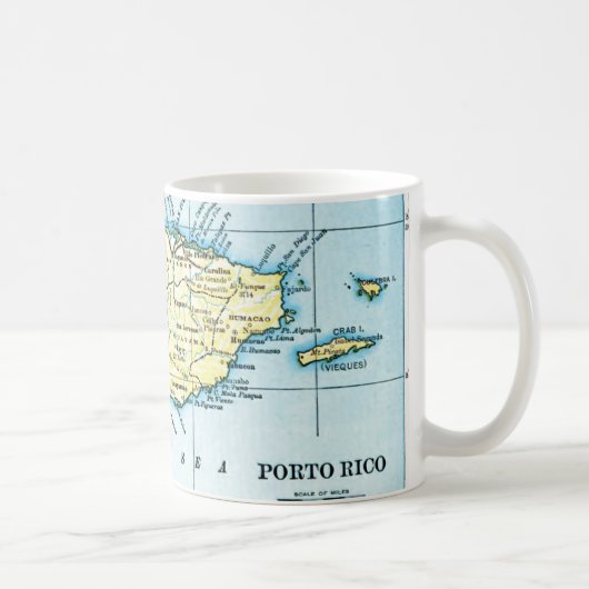 プエルトリコの地図のマグ コーヒーマグカップ (右)