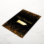 プエルトリコの地図フェリズナビダッドグリッタークリスマス 箔シーズンカード (回転した状態)