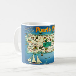 プエルトリコの地図マグカップ コーヒーマグカップ