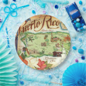 プエルトリコの地図 ペーパープレート (パーティー)