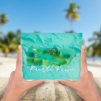 プエルトリコの地図 ポストカード