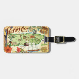 プエルトリコの地図 ラゲッジタグ