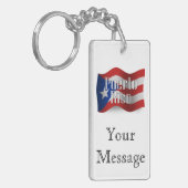 プエルトリコの振る旗 キーホルダー (正面左)