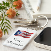 プエルトリコの振る旗 キーホルダー (正面右)