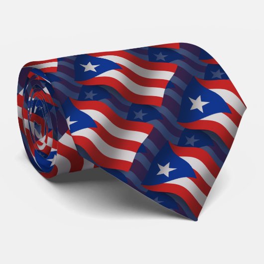 プエルトリコの振る旗 ネクタイ (ロール)