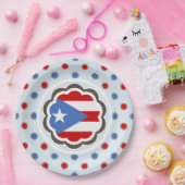 プエルトリコの旗のかわいい花の昼食の夕食 ペーパープレート (パーティー)