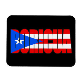 プエルトリコの旗のタイポグラフィ Boricua マグネット