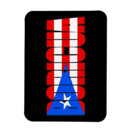 プエルトリコの旗のタイポグラフィ Boricua マグネット