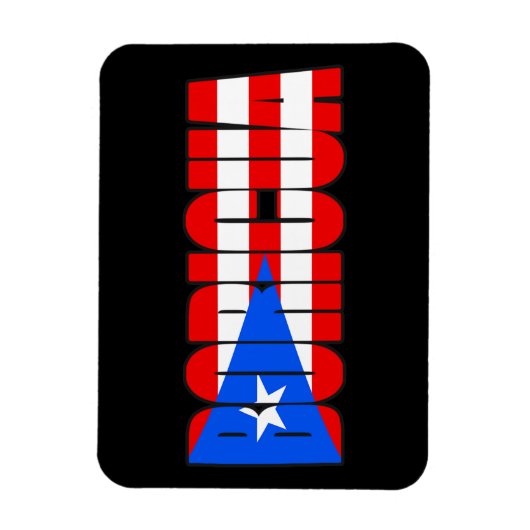 プエルトリコの旗のタイポグラフィ Boricua マグネット (縦)