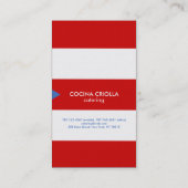 プエルトリコの旗のレストランかケータリング 名刺 (裏面)