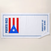 プエルトリコの旗の名前のカスタムなビーチタオルのギフト ビーチタオル (正面)