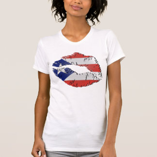 プエルトリコの旗の唇 Tシャツ
