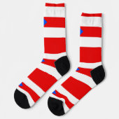 プエルトリコの旗を持つ男性クルーの靴下 ソックス (左)