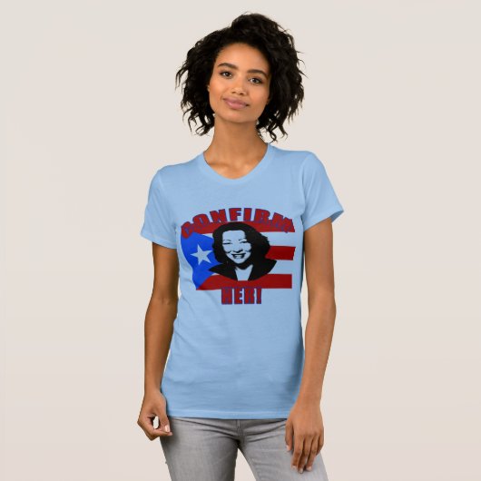 プエルトリコの旗プロダクトとの彼女を確認して下さい Tシャツ (正面フル)