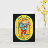 プエルトリコの旗 おもしろ サポ コンチョの写真 カード (黄色い花)