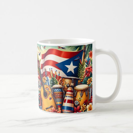 プエルトリコの旗 コーヒーマグカップ (右)