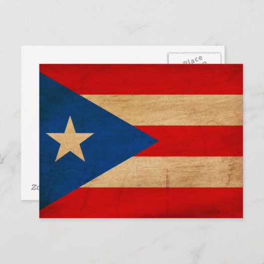 プエルトリコの旗 ポストカード (正面/裏面)