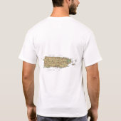 プエルトリコの旗+地図+テキストTシャツ Tシャツ (裏面)
